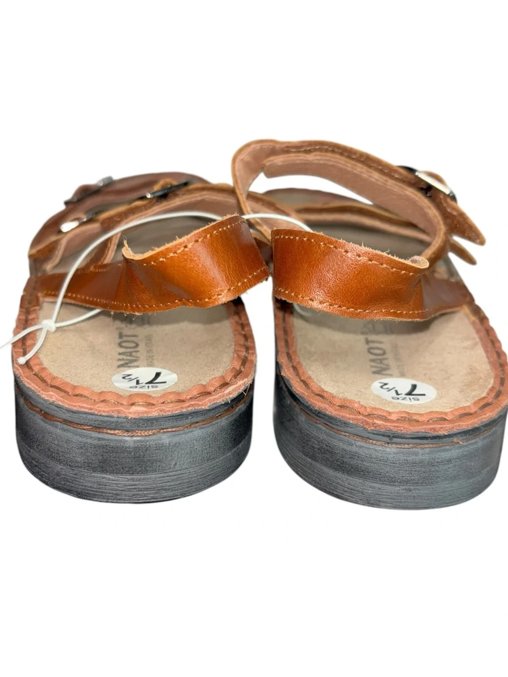 Naot Lamego Metallic Mocha Rose Gold Leather Adjustable Strap Sandals NWOT Sz 38
